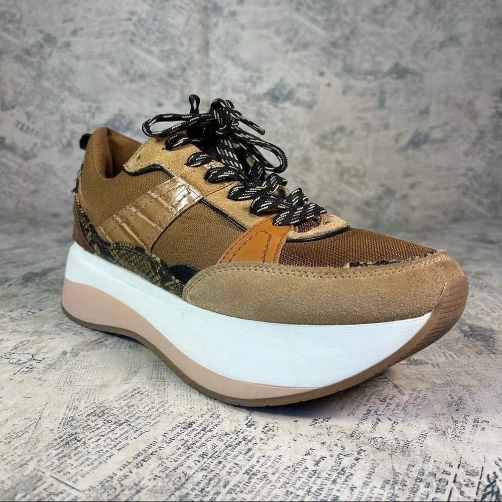 Zara Chunky Platform Lace Up Trainers Sneakers